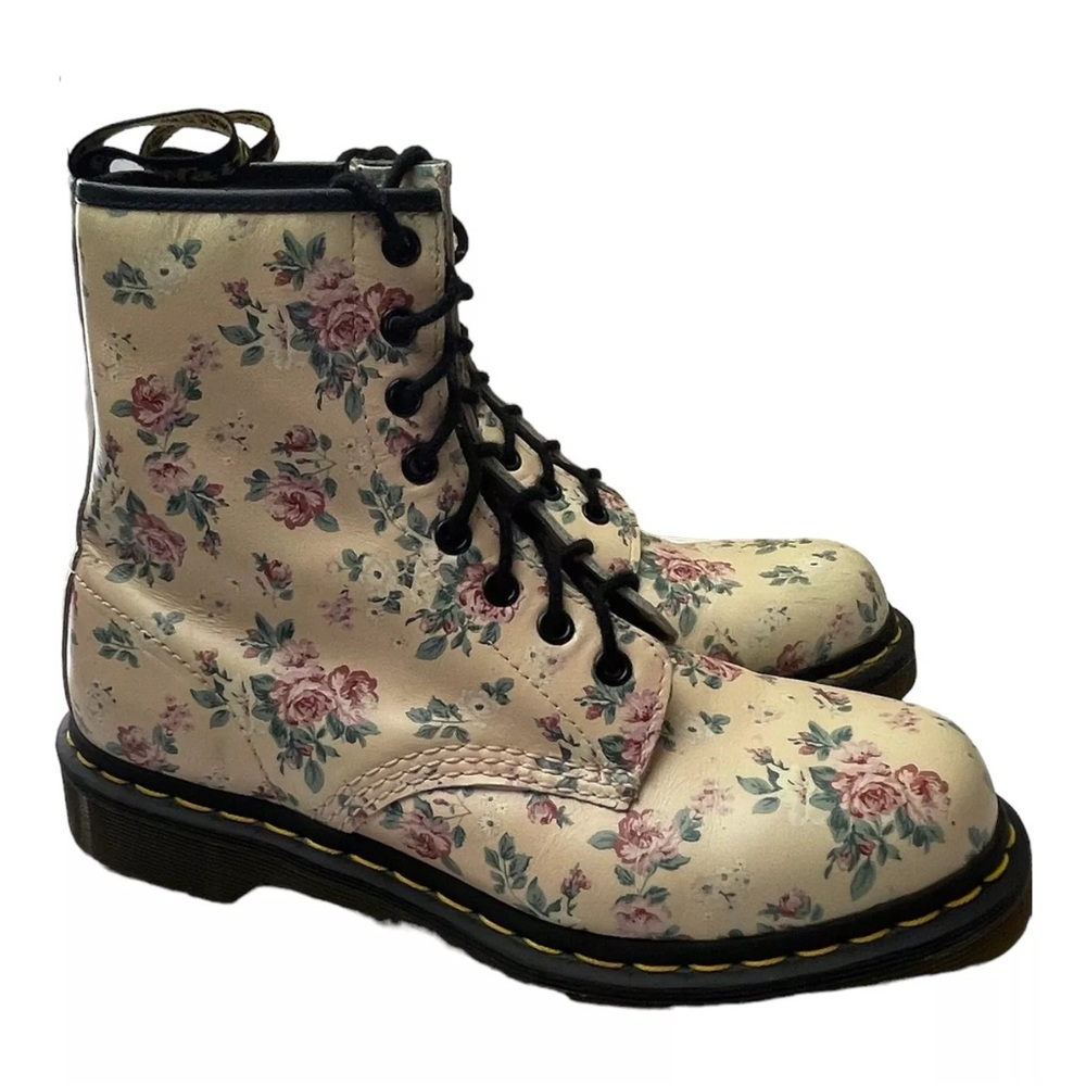 Dr. Martens 1460 Vintage rose cream floral boots